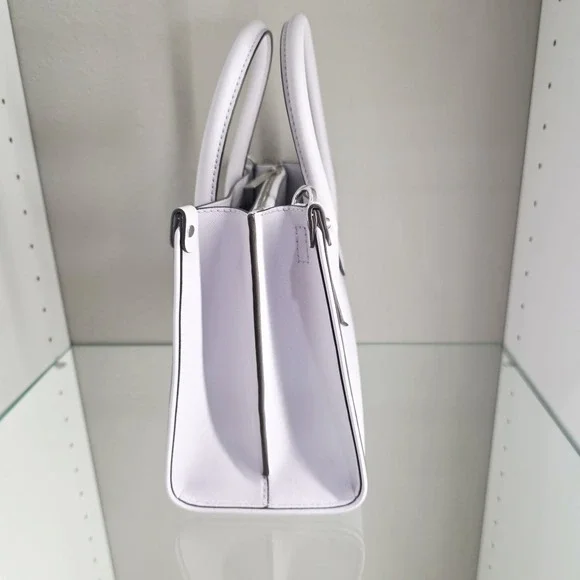 MICHAEL KORS MAPLE STUD OPTIC LAVANDER LEATHER MEDIUM SATCHEL BAG - Picture 4 of 10